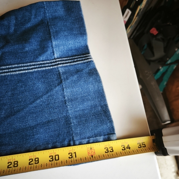 Paige Center Seam Flare High Rise Jeans sz 28 Dark Wash Blue Western Boho Cowgir - Picture 10 of 10